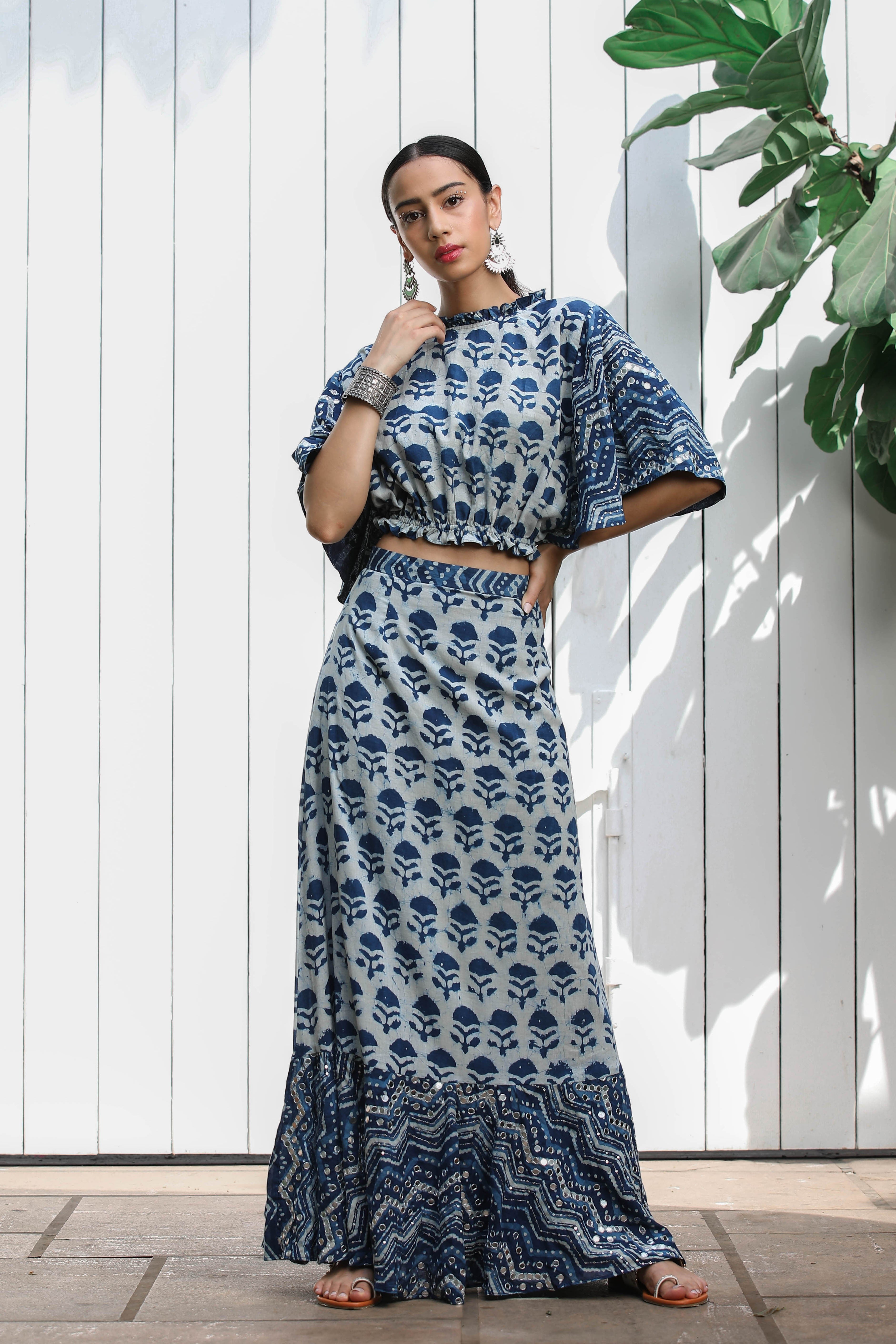Bell Sleeves Top and Skirt